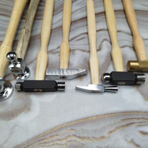 Set of 7 Hammers - Brass, Ballpeen, Chasing, Watch, Rivet Hammers