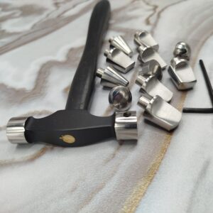 Professional 11-in-1 Interchangeable Head Jeweler's Hammer Set with Allen Key