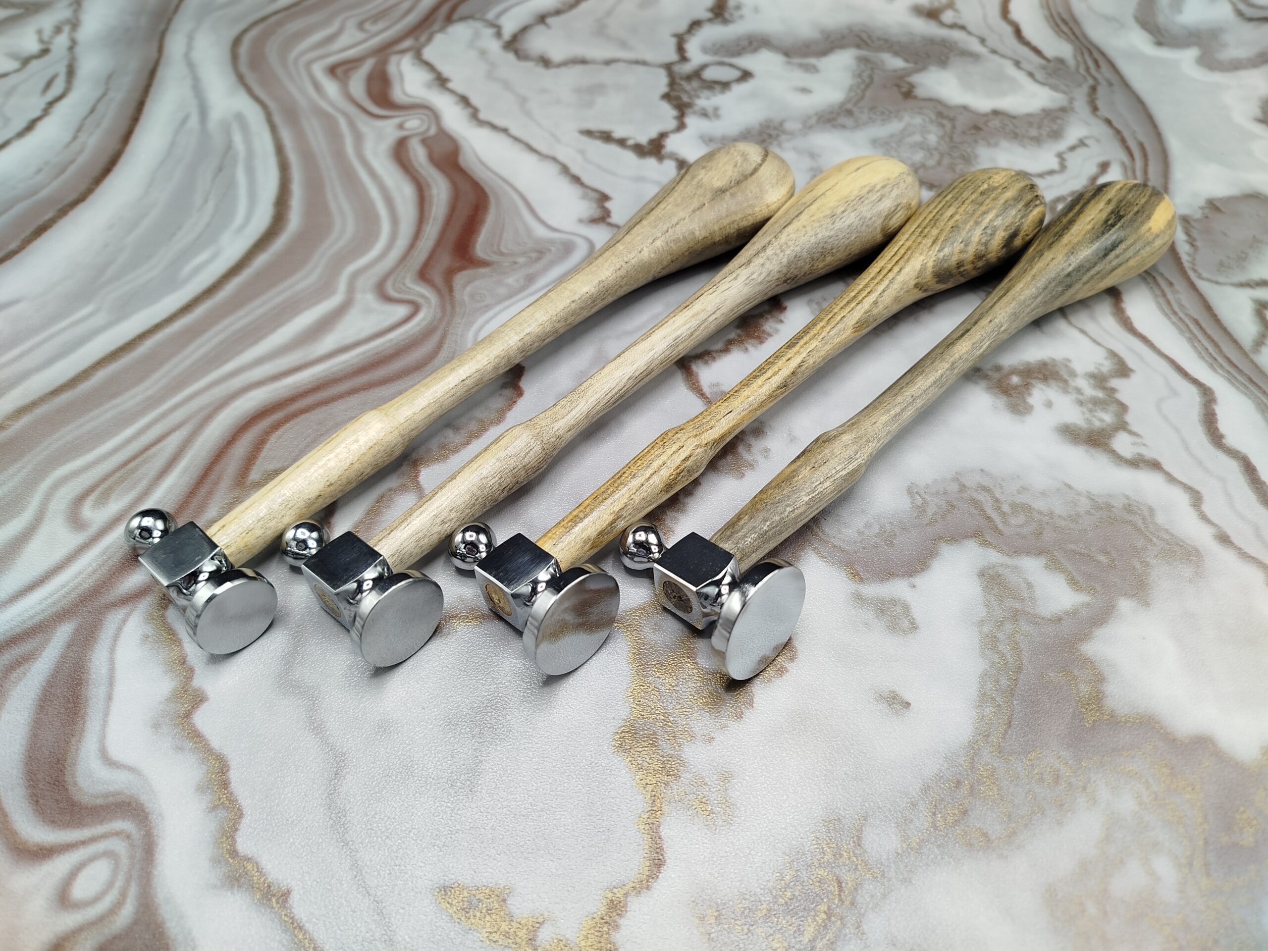 Set of 4 Chasing Hammers Jewelry Hammers - Flat Face & Ball Peen Head - 32mm, 28mm, 25mm & 22mm - Image 8