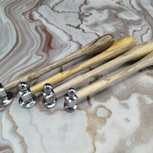 Set of 4 Chasing Hammers Jewelry Hammers - Flat Face & Ball Peen Head - 32mm, 28mm, 25mm & 22mm