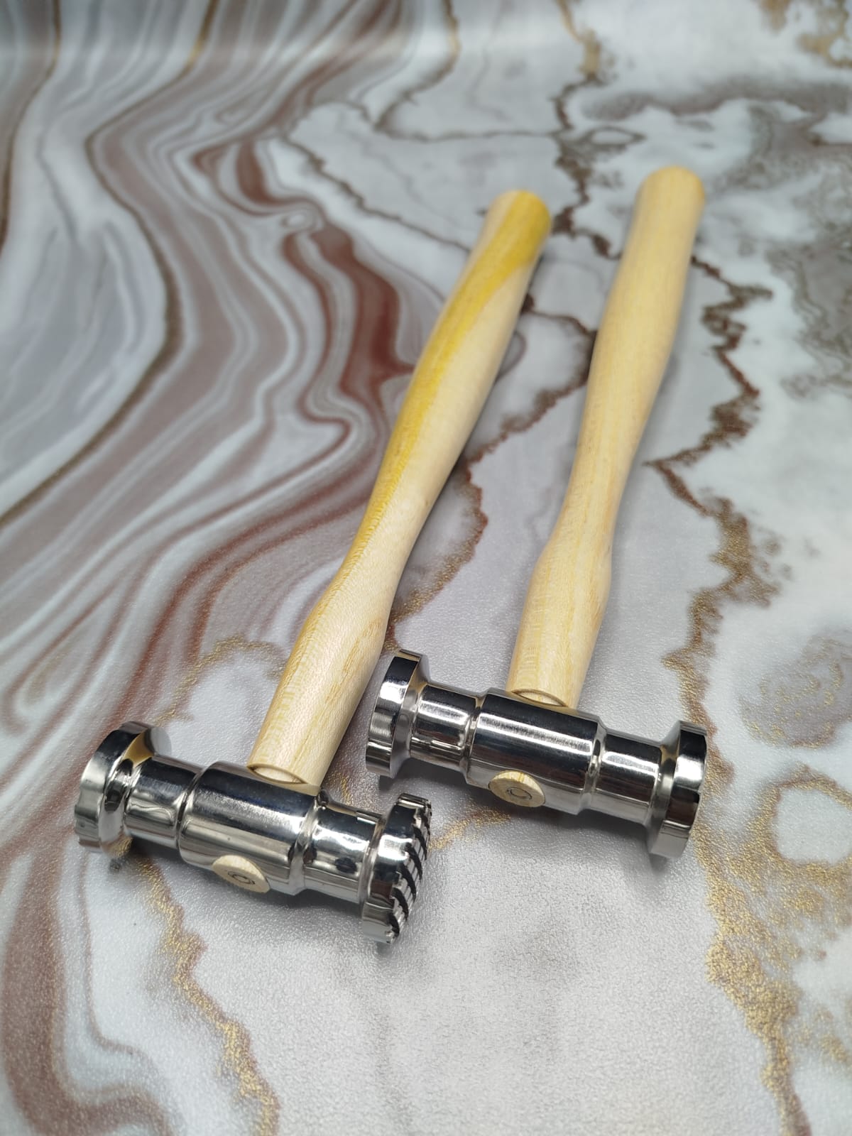 Jewelry Texturing Hammer Set 2pc β 4 Designs β Goldsmith Metalworking Tool - Image 4