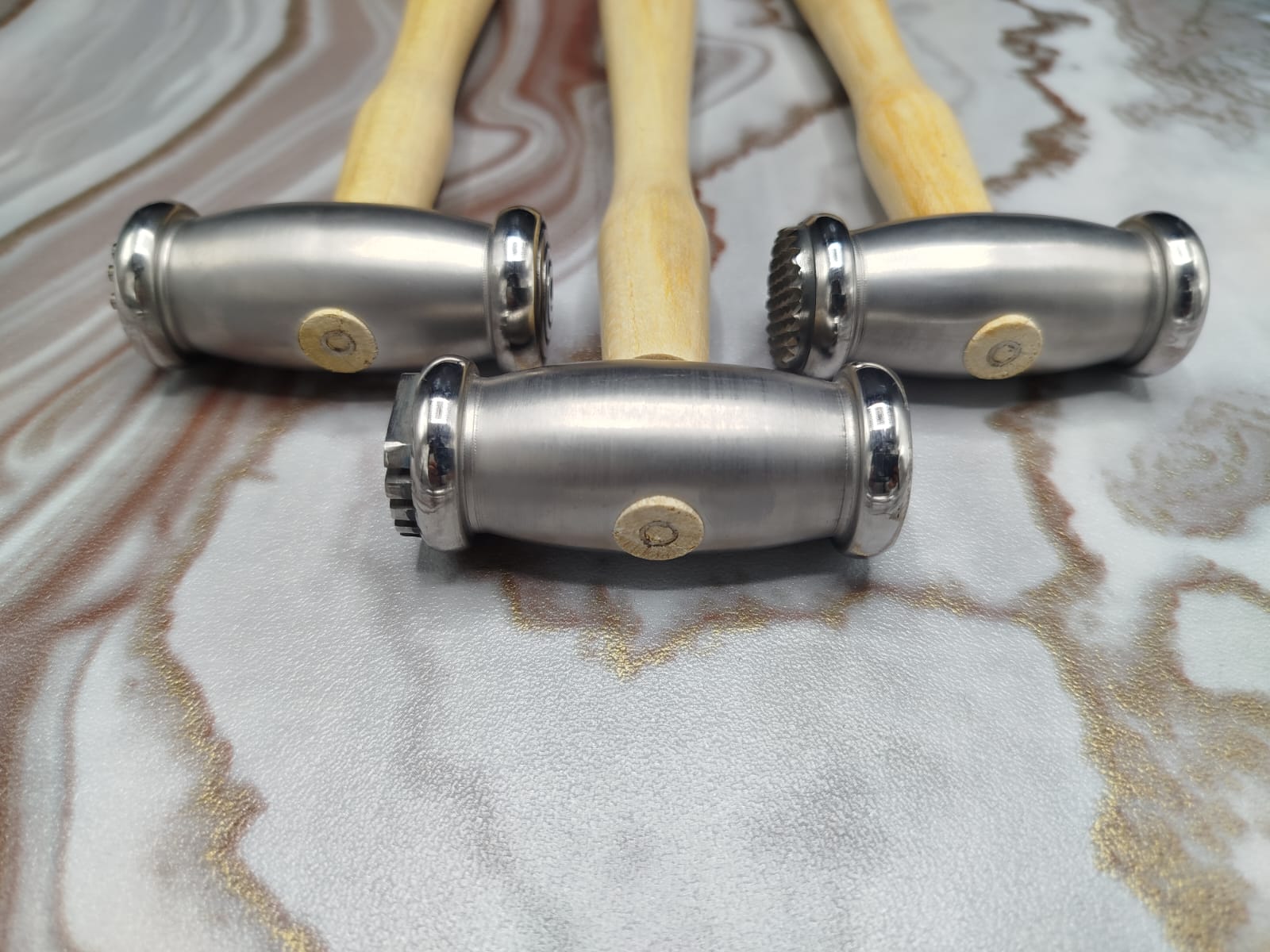 Set of 3 Texture Hammer Designer Hammer Different Head Hammer Jewelry Hammers - Image 5
