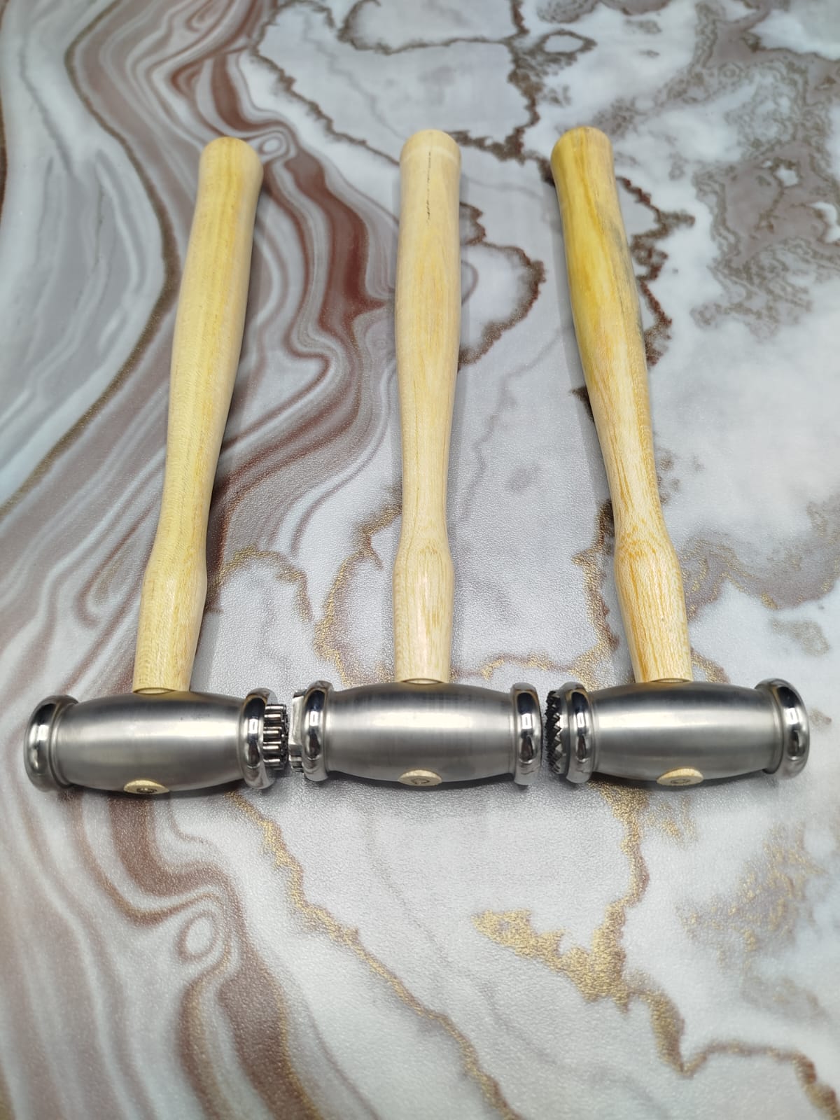 Set of 3 Texture Hammer Designer Hammer Different Head Hammer Jewelry Hammers - Image 4