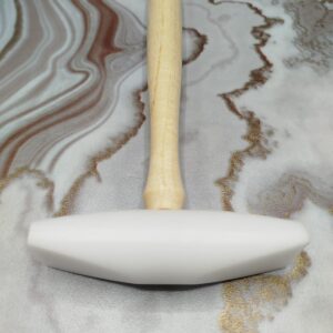 Professional Teflon Hammer – Curved & Wedge-Edge Head with Wooden Handle