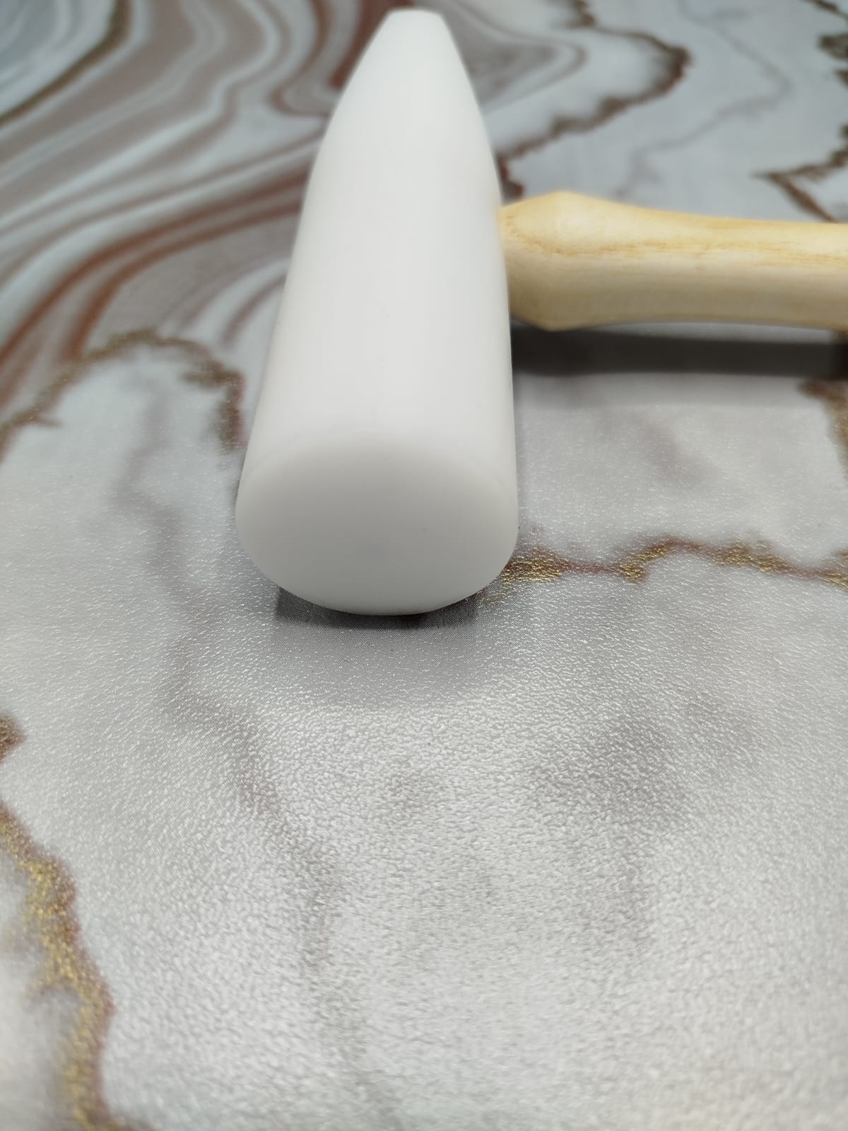 Professional Teflon Hammer – Dual-Head Design (Round & Wedge) with Ergonomic Wooden Handle - Image 2