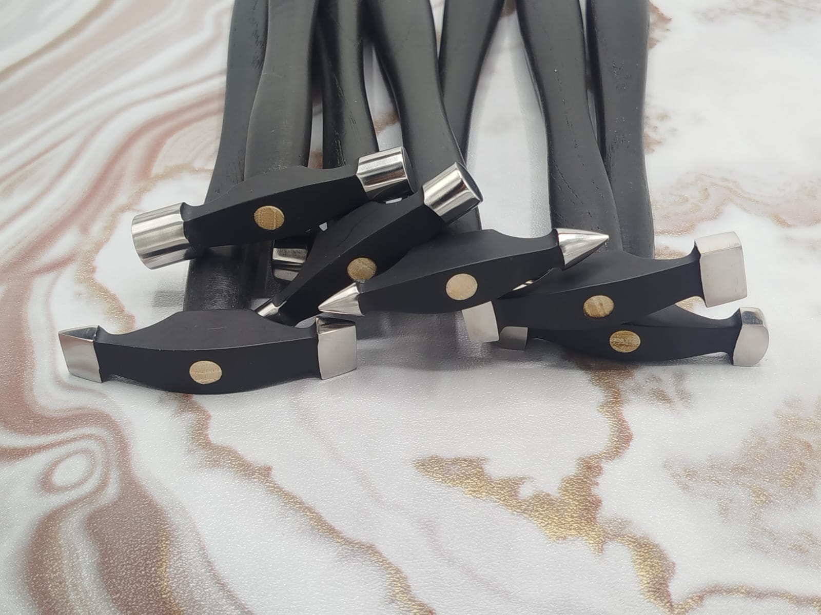 07-Pcs Jewelry Designer Hammer Set with Wooden Stand for Metal Forming Tools - Image 11