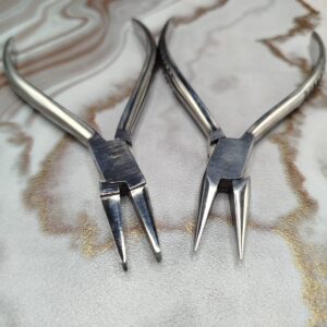 Professional Flat Nose & Chain Nose Pliers Set – Precision Stainless Steel (Uncoated/Bare Metal)