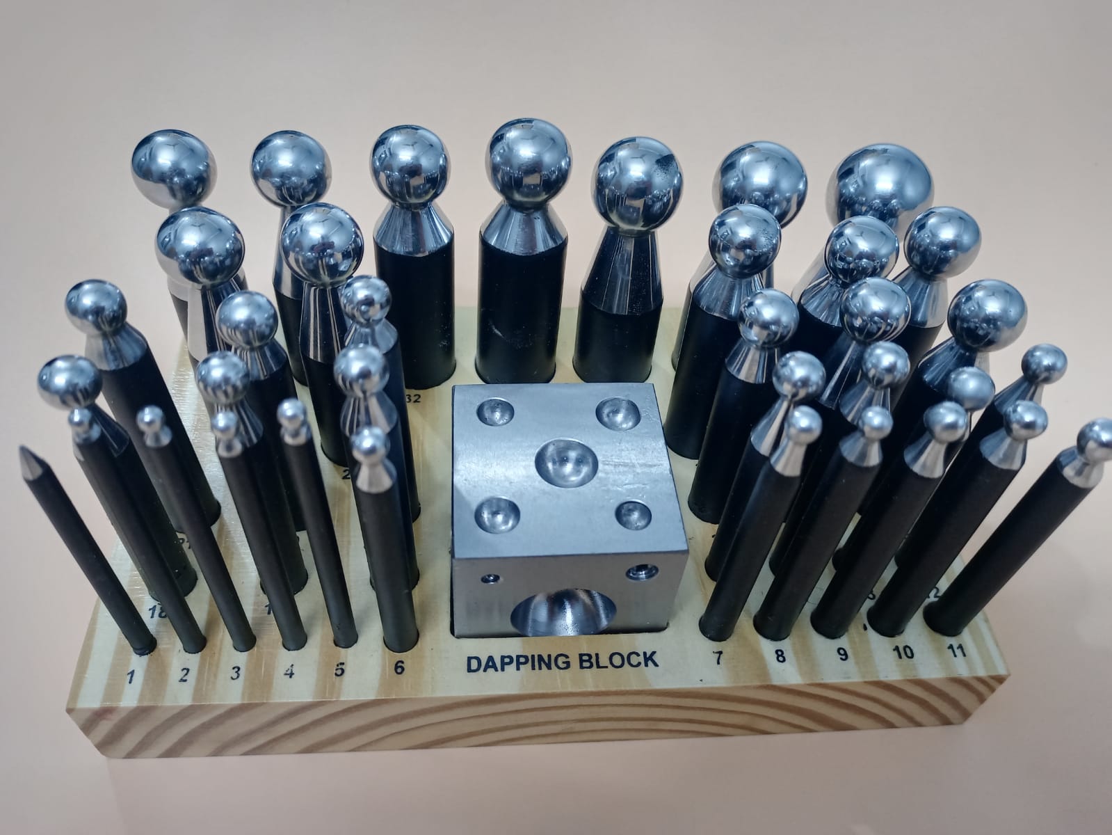 36 Piece Dapping Block and Punch Set with Cube Block and Assorted Forming Punches for Jewelry Making - Image 3