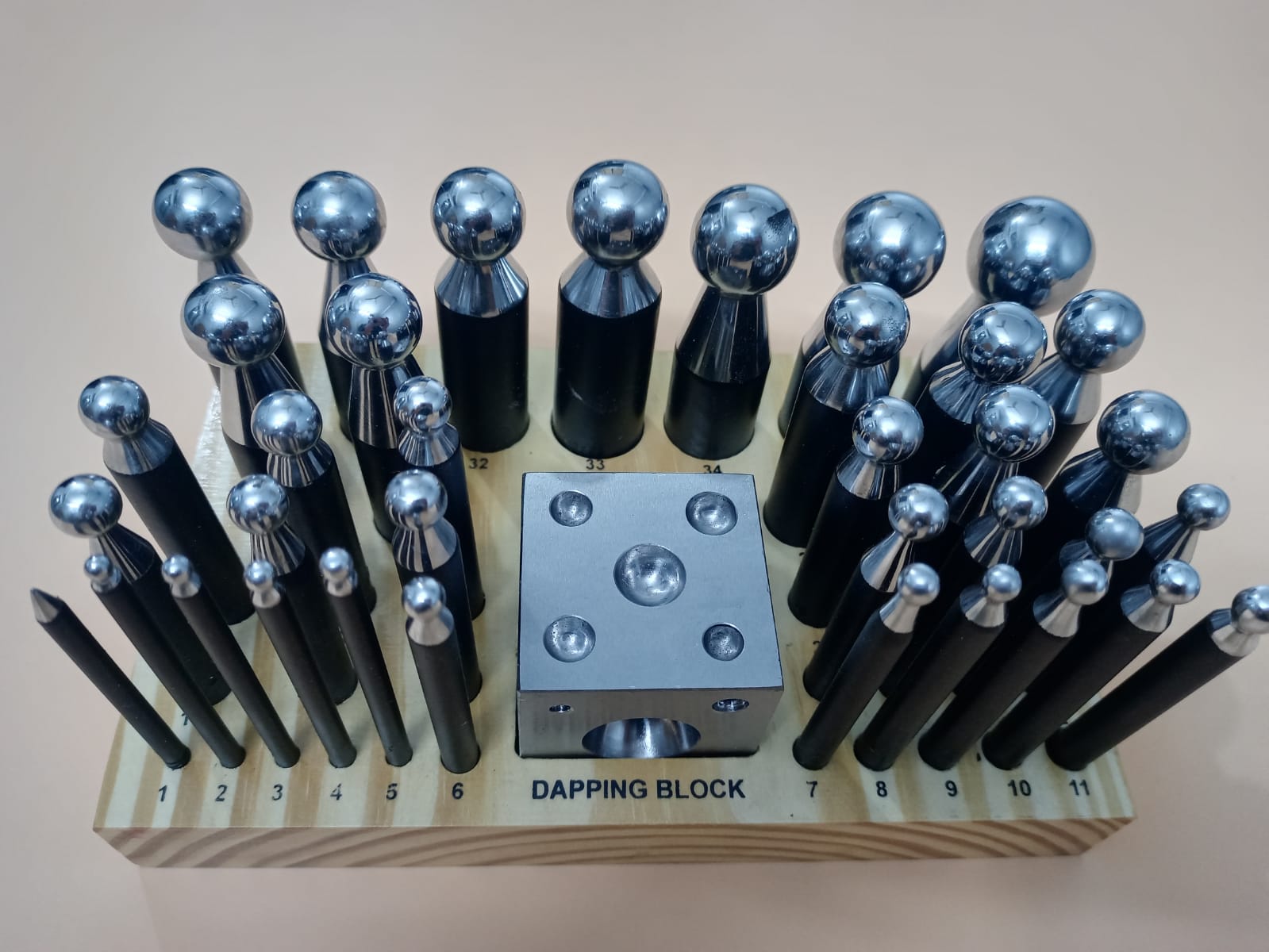 36 Piece Dapping Block and Punch Set with Cube Block and Assorted Forming Punches for Jewelry Making - Image 2