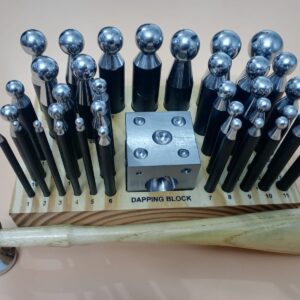 36 Piece Dapping Block and Punch Set with Cube Block and Assorted Forming Punches for Jewelry Making