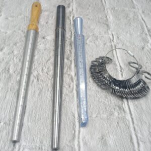 Ring Mandrel Set and Ring Sizer Gauge Measuring Tools Carbon Steel & Plastic Jewelry Making Kit