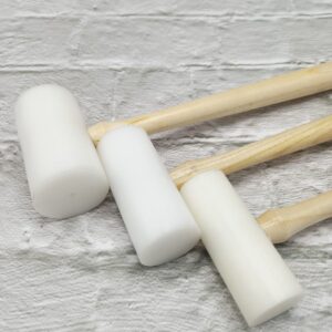 Professional 3-Piece Plastic Mallet Set Nylon Head Soft-Face Hammers with Wooden Handles