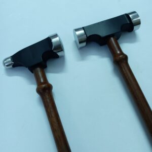 Professional Chasing and Embossing Hammer Set Dual-Head Metal Forming Mallets with Wooden Handles