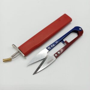 Pearl Knotting Tool with Red Plastic Handle and Thread Cutter Beading and Jewelry Making Kit
