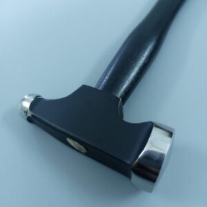 Professional Chasing and Embossing Hammer Dual-Head Metal Forming Mallet with Dark Wooden Handle