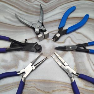 Professional 6-Piece Jewelry Pliers Set Long Nose Cutters Crimping Ring Bending and Zig-Zag Pliers