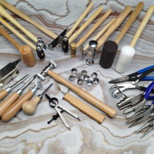 25 Pc Professional Jewelry Making Tools Kit Hammer Pliers Mallets Burnishers Set