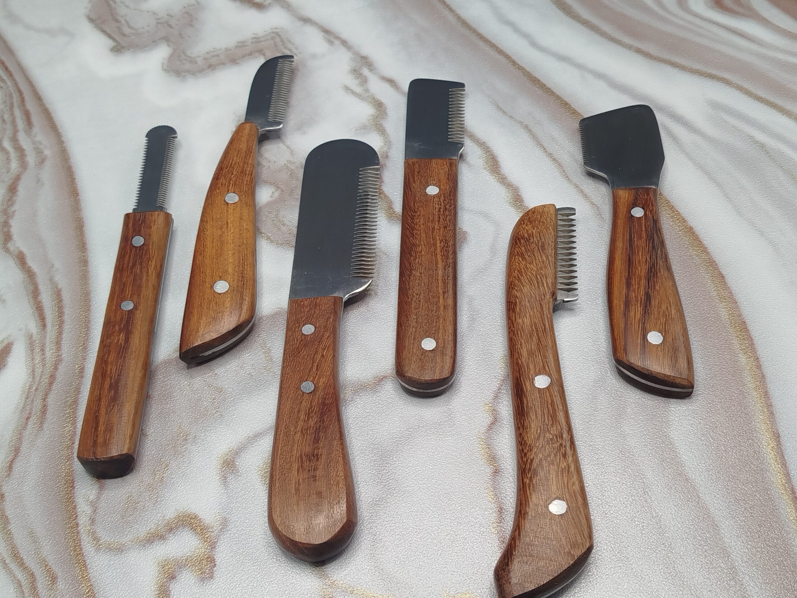 Professional Stripping combs kit (6 Pieces Set) for Dogs & Pets, Wooden Handle - Image 9