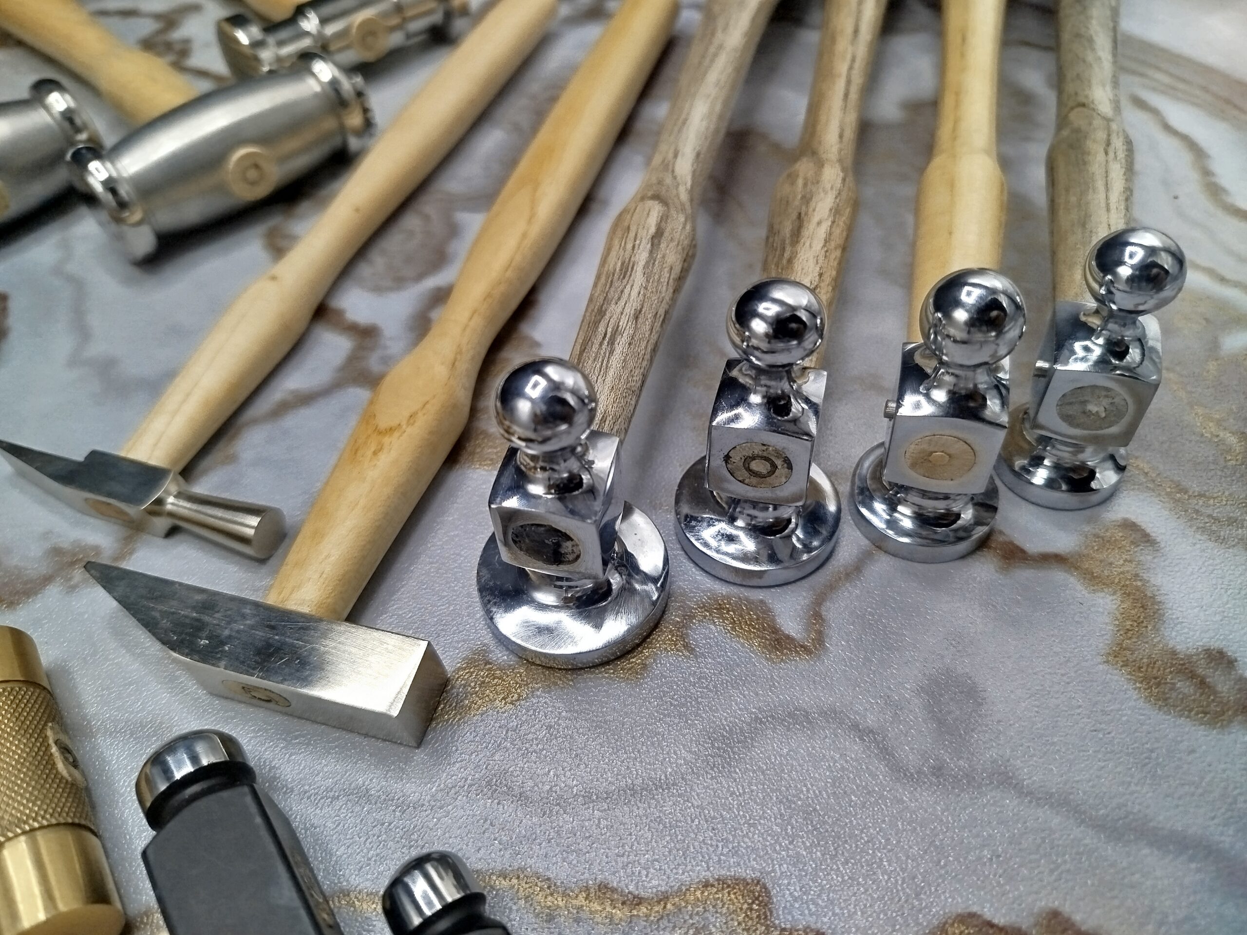 20 Pc Jewelry Hammer Set - Chasing Texturing Leather Wood Mallet Goldsmith Kit - Image 10