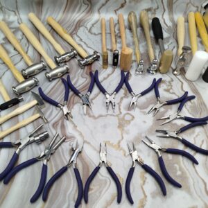 Jewelry Making Tool Set 30 Pcs 17 Hammers 13 Pink Pliers Metalsmith Kit