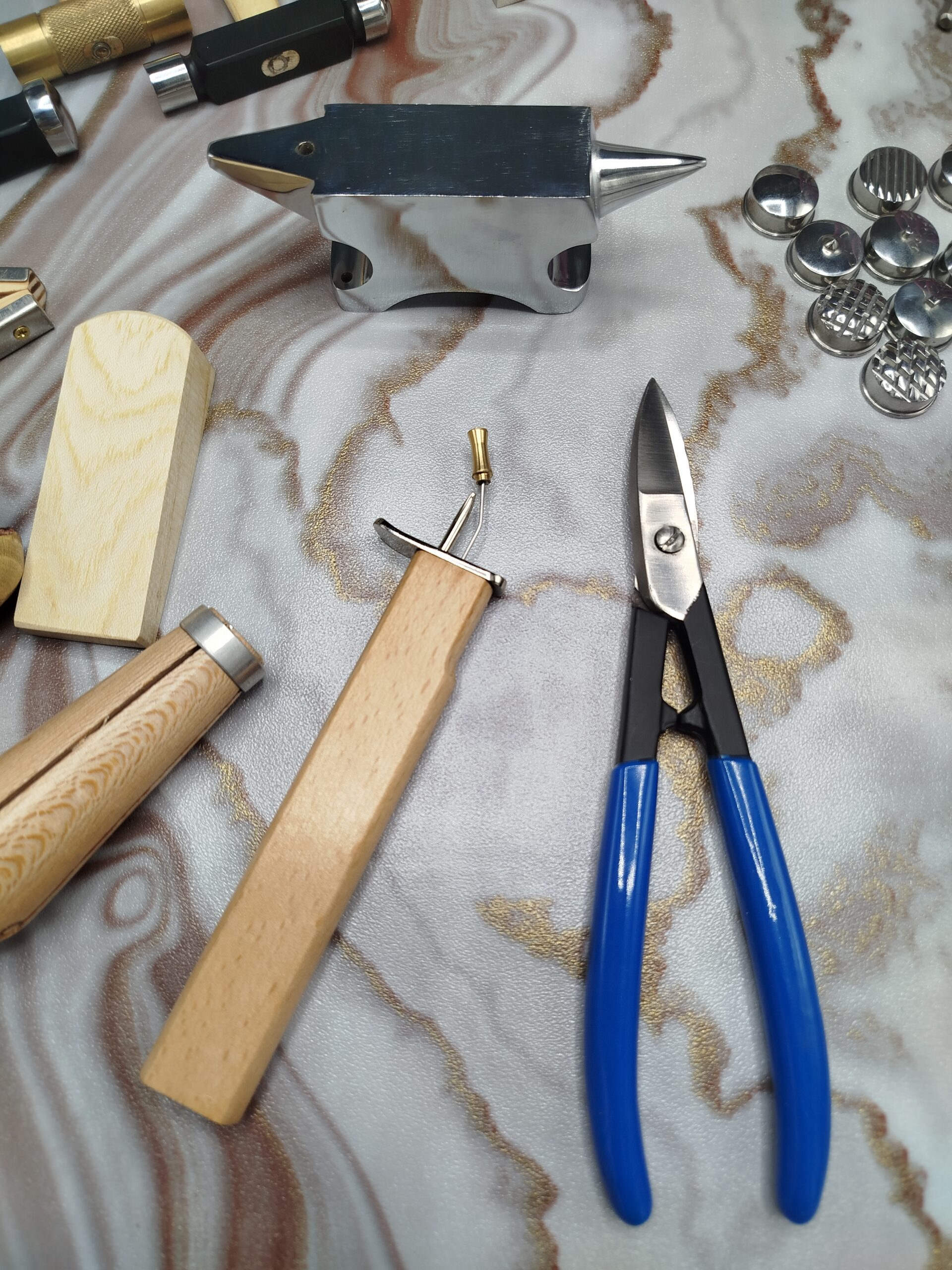 25 Pc Jewelry Making Metalworking Tool Kit - Texturing Hammers, Pliers, Anvil - Image 6