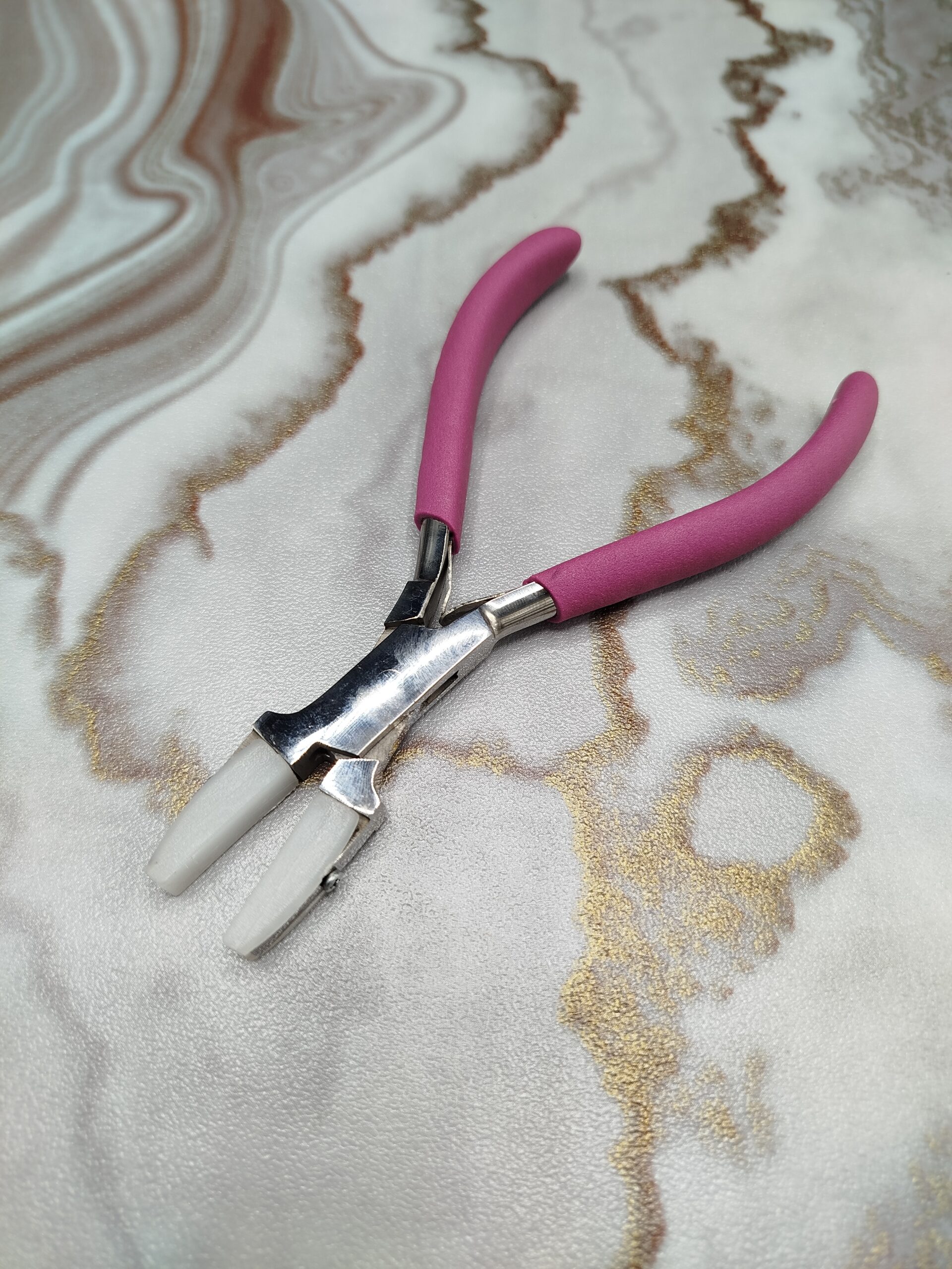 Nylon Teflon Flat Jaws Pliers Wire Straightening Bending Tool Carbon Steel Jewelry Making