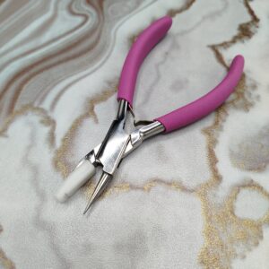 Teflon Flat Jaw and Round Nose Plier Wire Wrapping Tool Carbon Steel Jewelry Making
