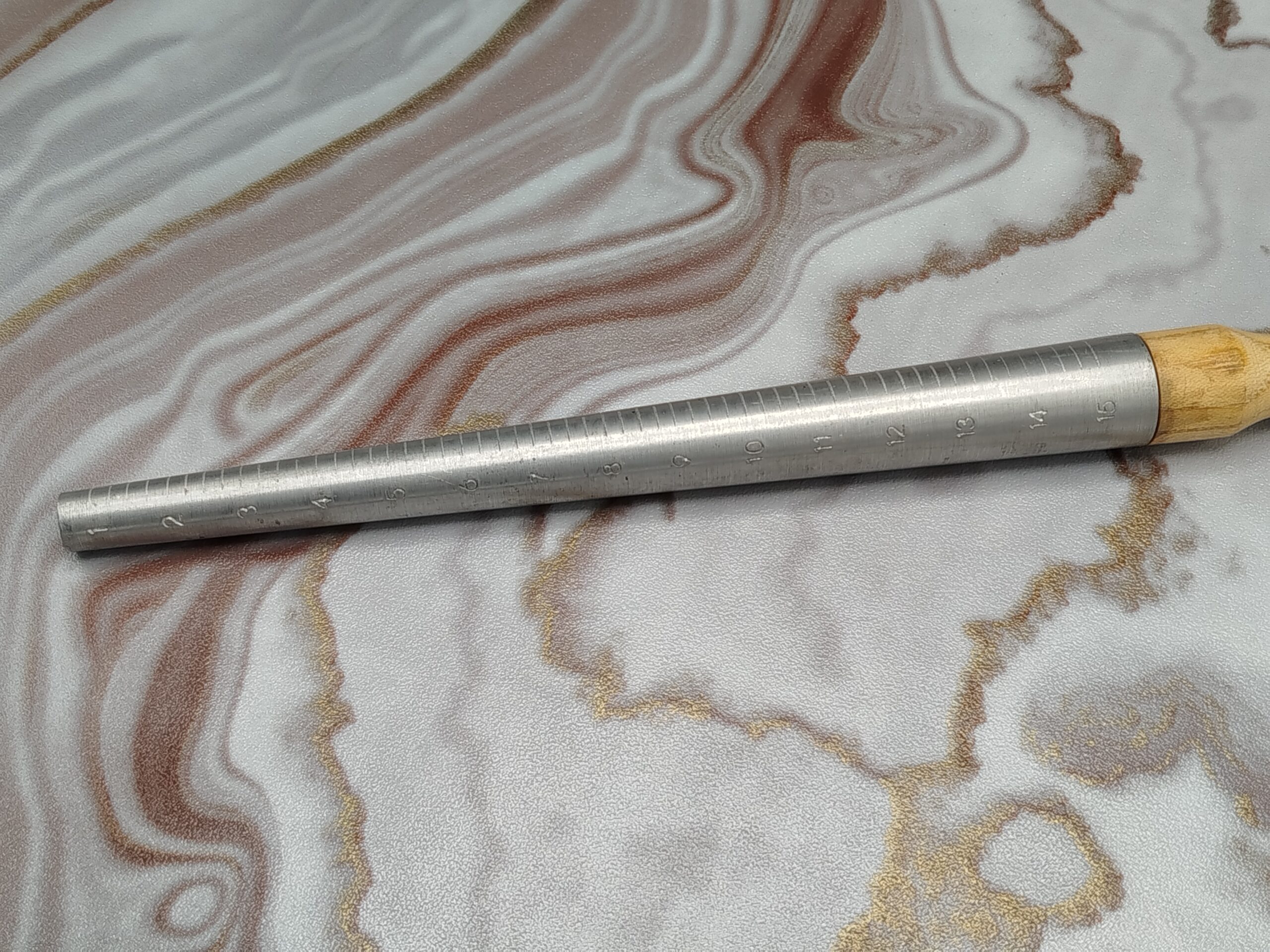 Professional Ring Mandrel with Wooden Handle Metal Ring Sizing and Shaping Stick - Image 2