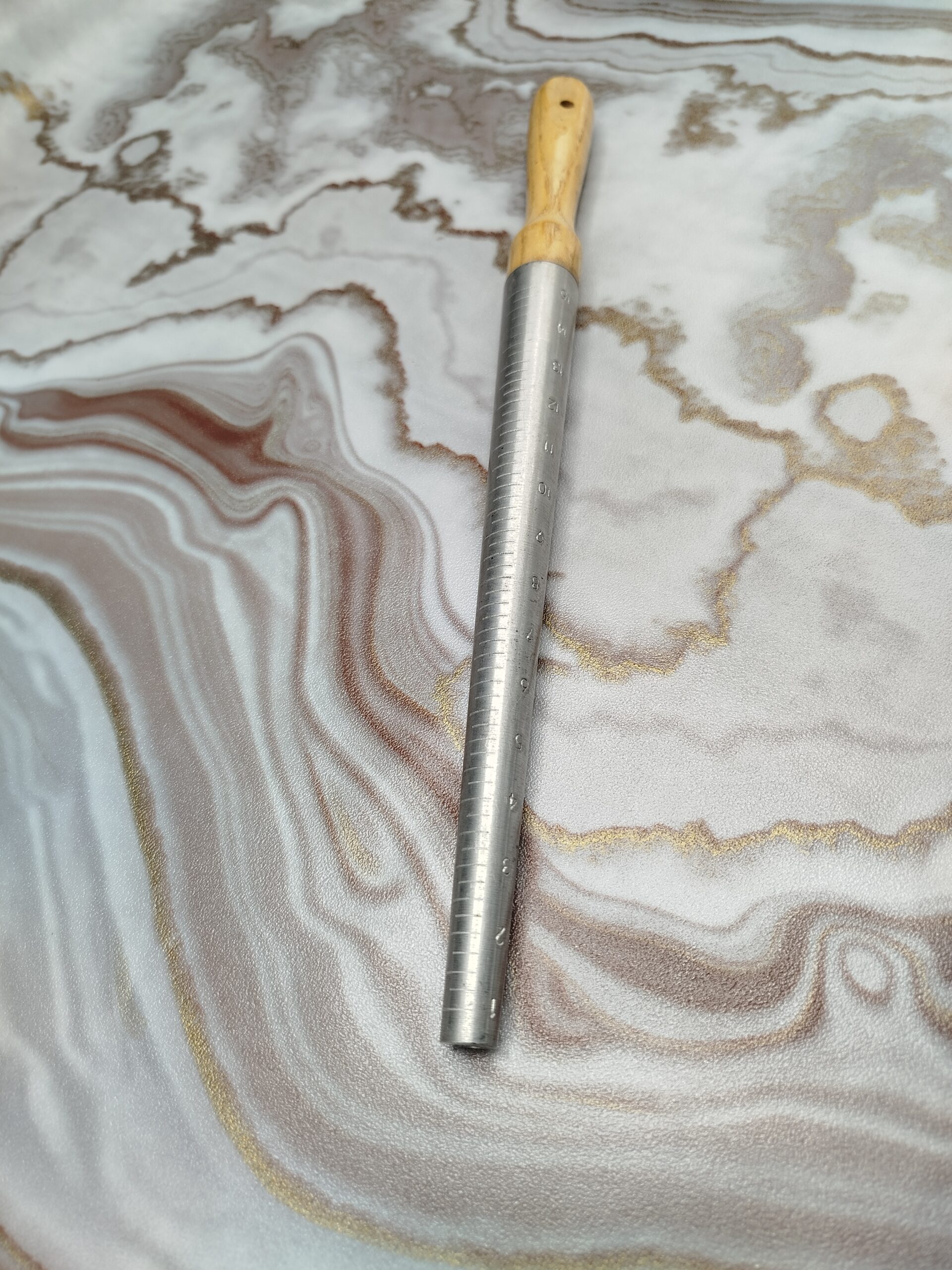 Professional Ring Mandrel with Wooden Handle Metal Ring Sizing and Shaping Stick - Image 3