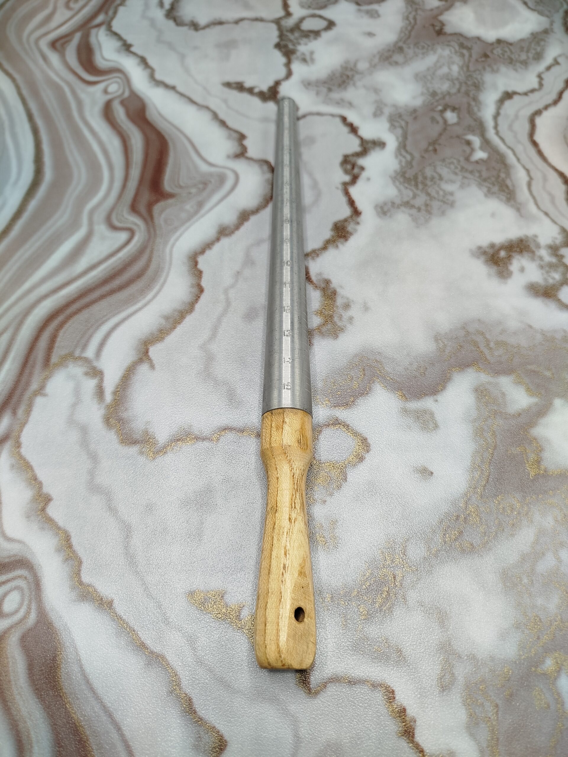 Professional Ring Mandrel with Wooden Handle Metal Ring Sizing and Shaping Stick - Image 4