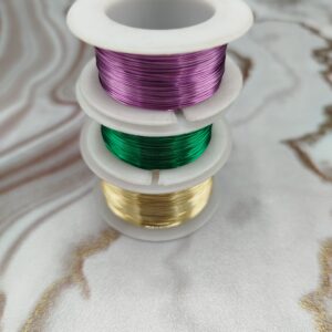 4-Piece Craft Wire Spools Set Silver Gold Purple Green Jewelry Making Beading Wire