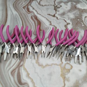 Jewelry Making Pliers โ 13 Different Shapes โ Pink Grips โ 5 Inch Length