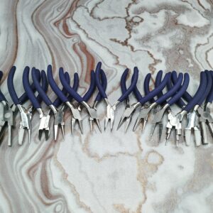 Jewelry Making Pliers - 13 Different Shapes - Blue Grips - 5 Inch Length