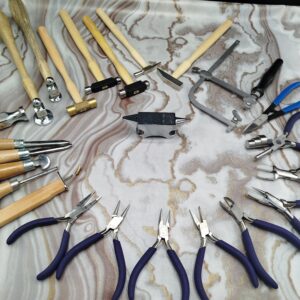 Set of 24 pcs of Jewelry Making Tools Kit Includes Hammer Pliers Burnisher & Saw