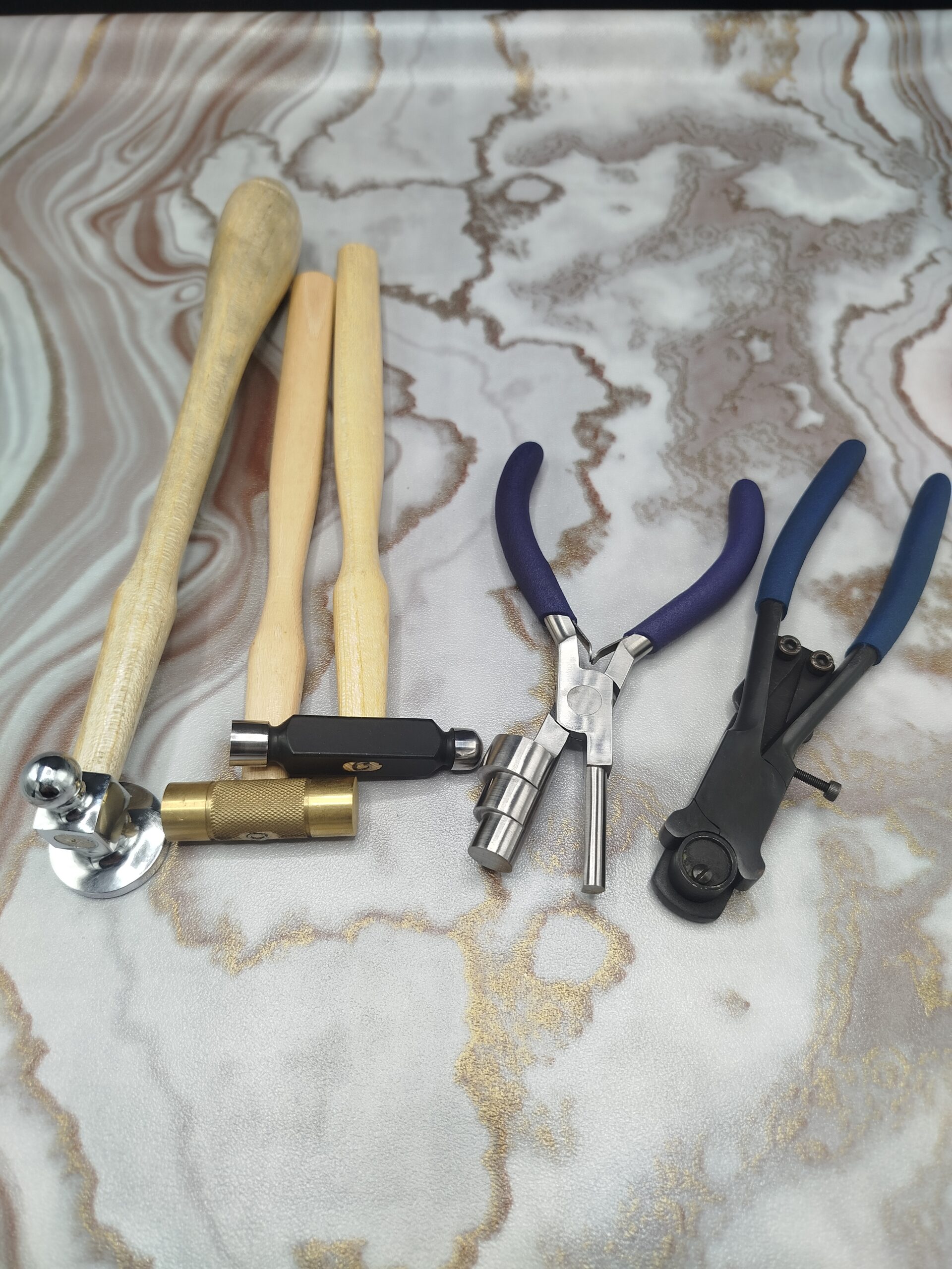 5 Piece Jewelry Tool Kit β Chasing Hammer, Ball Peen, Bail & Ring Bending Plier - Image 2