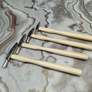 4-Piece Watchmaker Hammer Set Assorted Sizes 50mm to 80mm Mini Jewelry Hammers with Wooden Handles