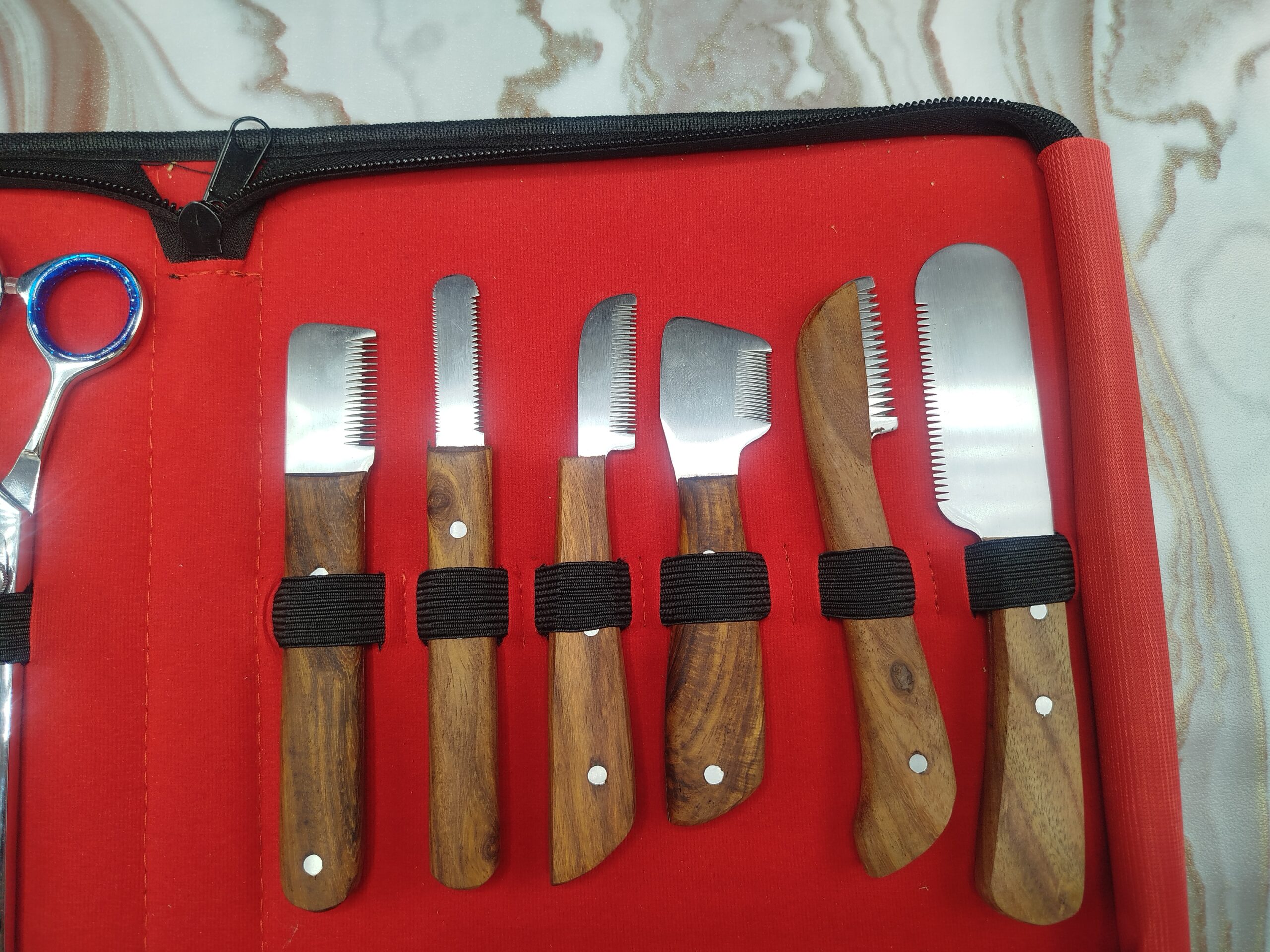 Professional Pet Grooming Tool Set Complete Care Kit with Stripping Knives Scissors and Case - Image 4