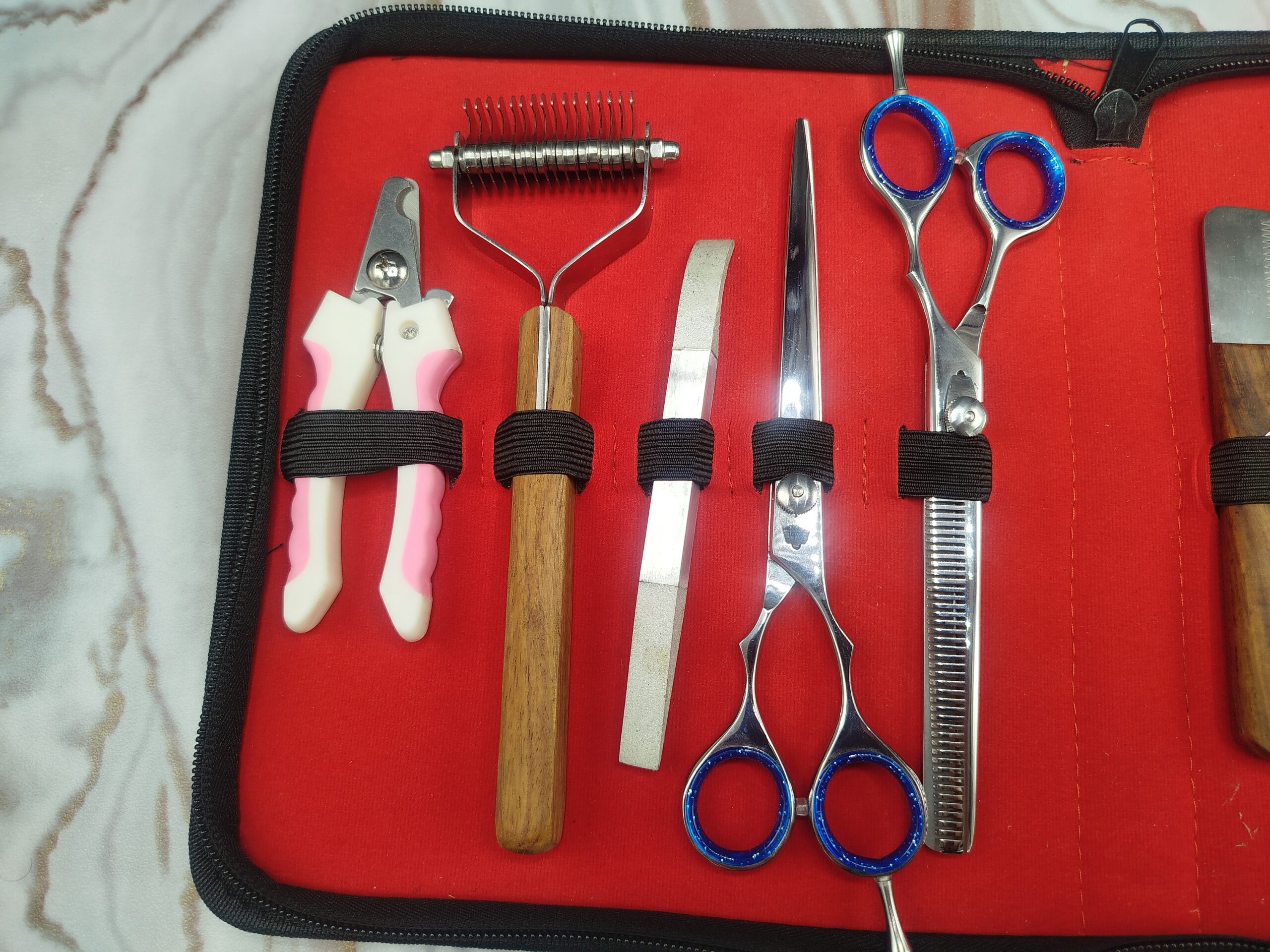 Professional Pet Grooming Tool Set Complete Care Kit with Stripping Knives Scissors and Case - Image 5