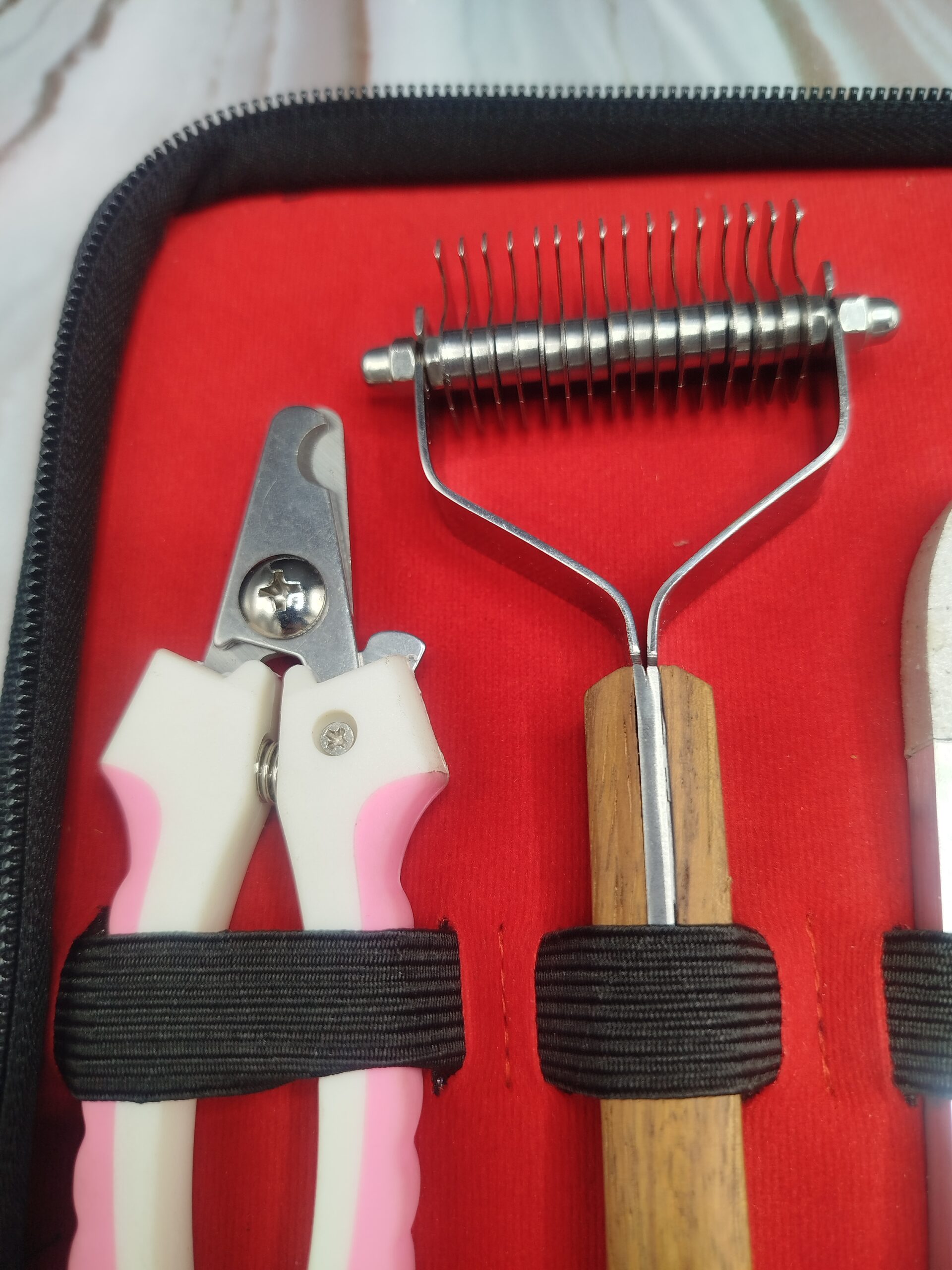Professional Pet Grooming Tool Set Complete Care Kit with Stripping Knives Scissors and Case - Image 6