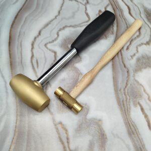 Brass Hammer Set 1LB + Mini Brass Hammer Jewelry Making Hammer Forming Tool Set