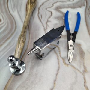 Jewelry Making Tool Set Chasing Hammer 32mm Anvil Bench Block Snip Scissors