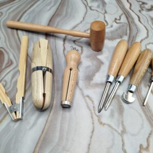 8 Pc Jewelry Making Tools Set Wooden Mallet Ring Clamp Graver Carving Clamps Set