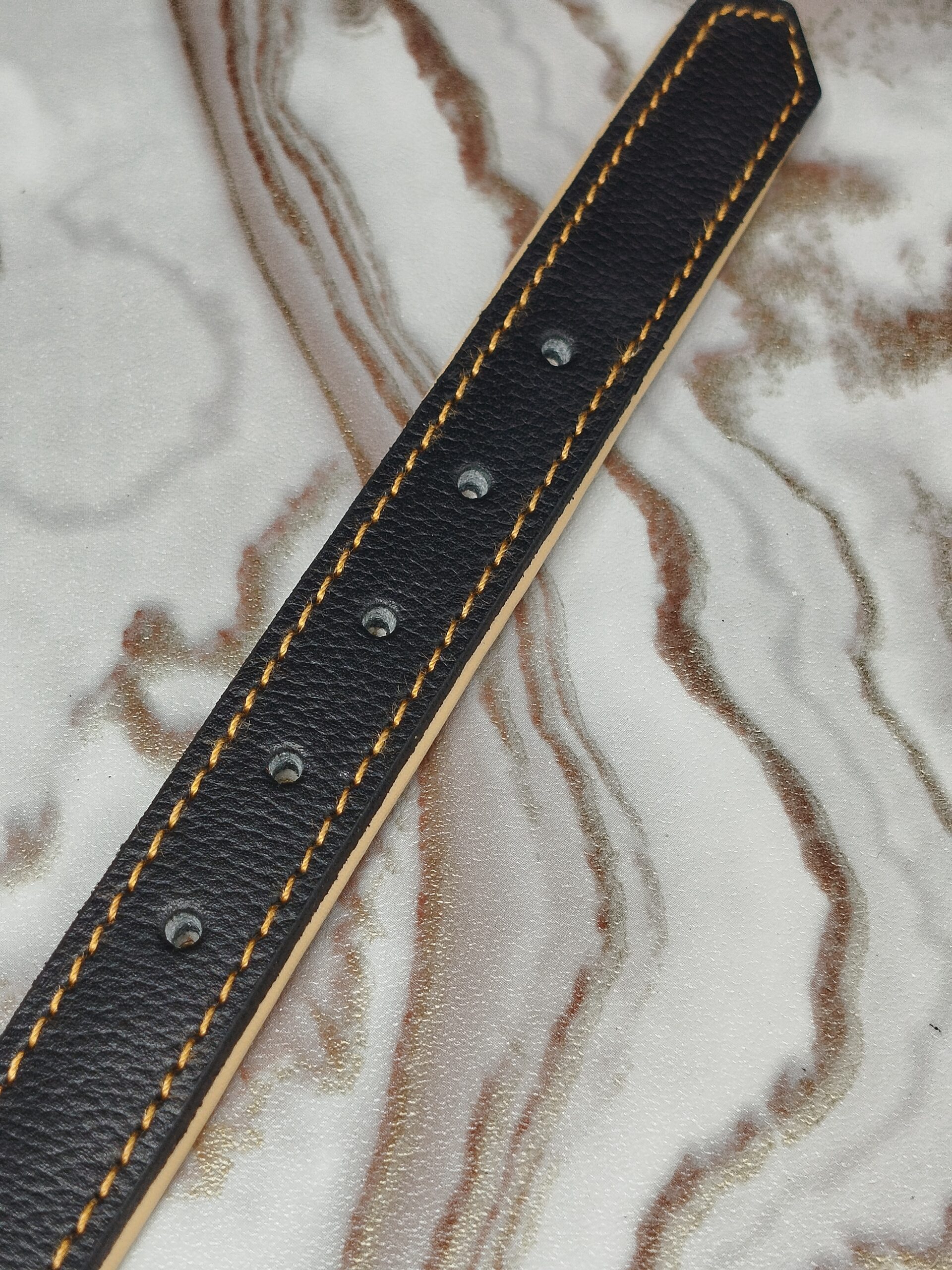 Dog Collar Medium 14-20 Inch Adjustable Leather Collar with Buckle & D-Ring - Image 5