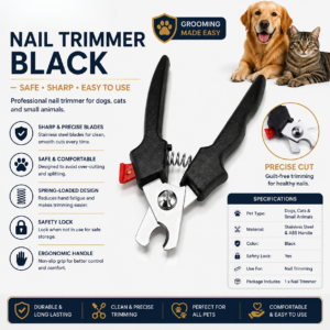 Pet Nail Clipper Dog Cat Nail Trimmer Stainless Steel Grooming Tool Black