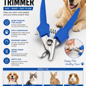 Pet Nail Clipper Dog Cat Nail Trimmer Stainless Steel Grooming Tool Blue