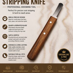 Mini Stripping Knife Professional Pet Grooming Tool for Precise Coat Detailing